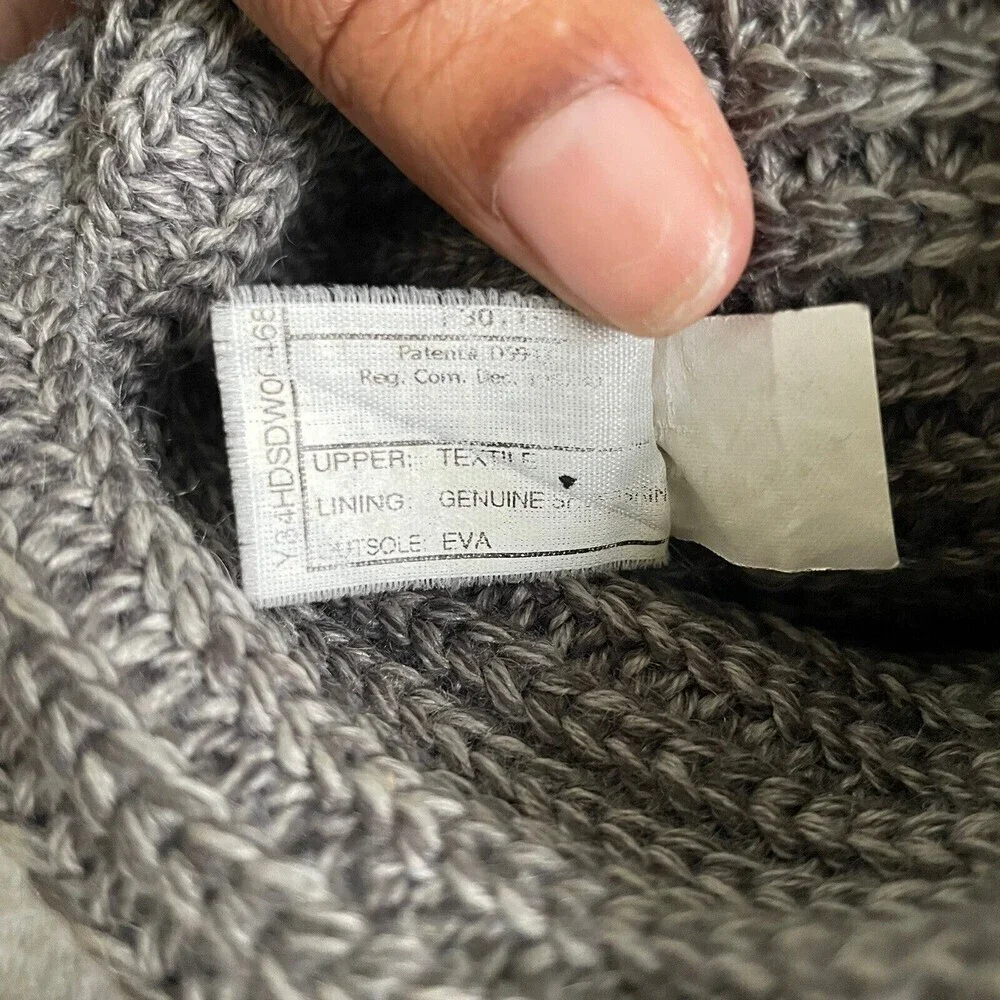 UGG Australia Boots Womens 8 Gray Classic Cardy Tall Knit Winter 5819 Fold Over